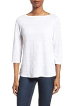 Women's Eileen Fisher Organic Linen Bateau Neck Top - White