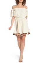 Women's Tularosa Fiesta Tassel Trim Cold Shoulder Minidress - Ivory