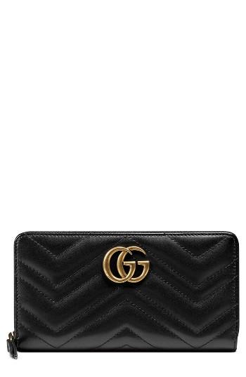 Women's Gucci Gg Marmont Matelasse Leather Zip-around Wallet -