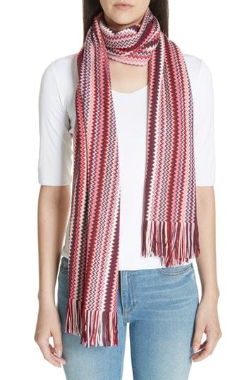 Women's Missoni Multi Zigzag Scarf, Size - Pink