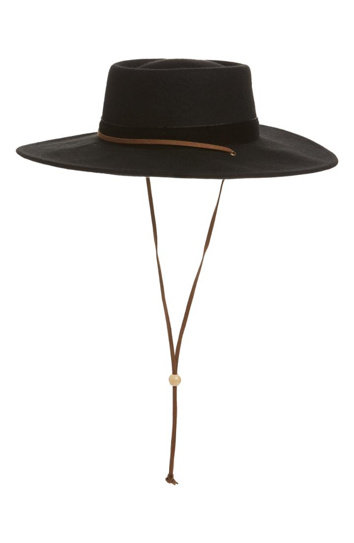 Women's Bp. Western Wool Fedora - Black