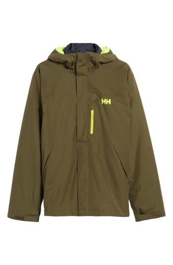 Men's Helly Hansen Squamish 3-in-1 Water Repellent Hooded Jacket - Green