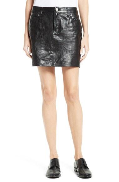 Women's Frame Leather Miniskirt