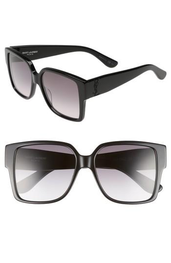 Women's Saint Laurent 55mm Square Sunglasses -
