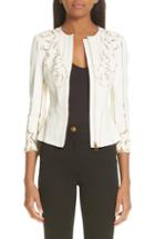 Women's Versace Collection Fitted Leather Jacket Us / 42 It - White