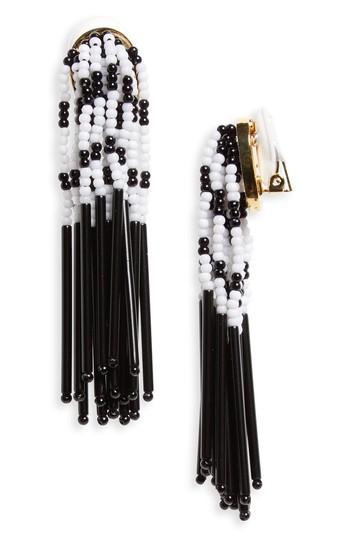 Women's Lele Sadoughi Stripe Fringe Clip Earrings