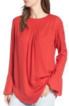 Women's Treasure & Bond Bell Sleeve Top, Size - Red