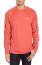 Men's Columbia Pfg Terminal Tackle Performance Long Sleeve T-shirt - Red