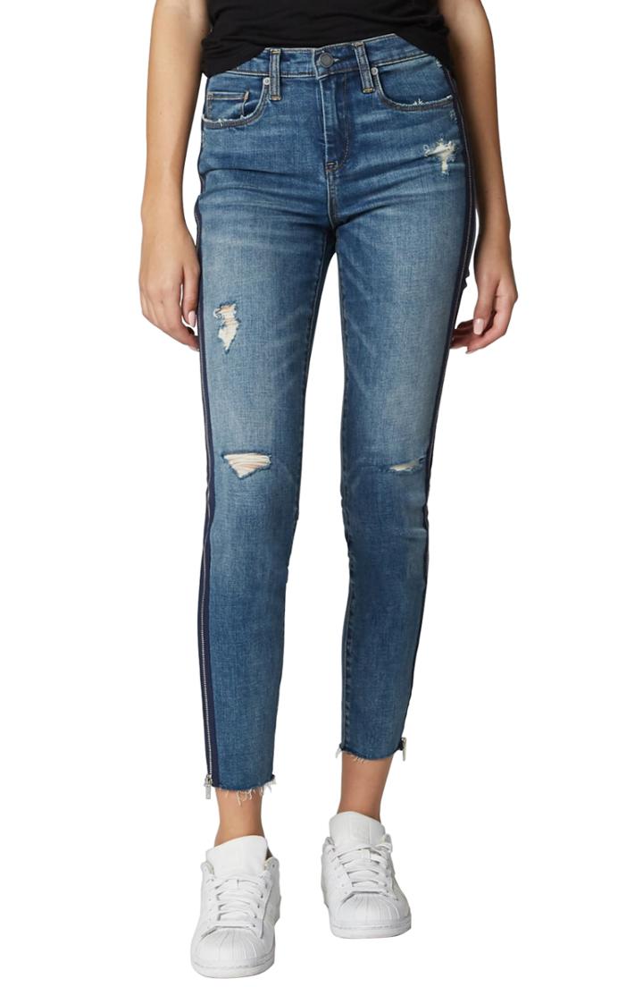 Women's Blanknyc The Bond Ripped Side Zip Skinny Jeans - Blue