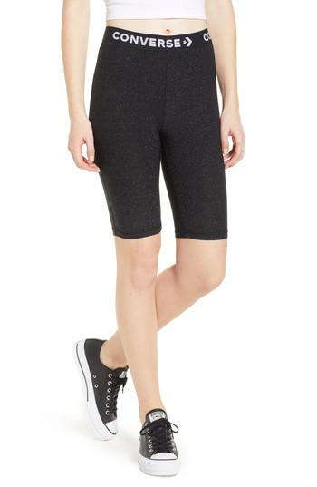 Women's Converse X Miley Cyrus Glitter Bike Shorts - Black
