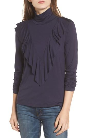 Women's Ella Moss Bella Ruffle Turtleneck Top - Blue