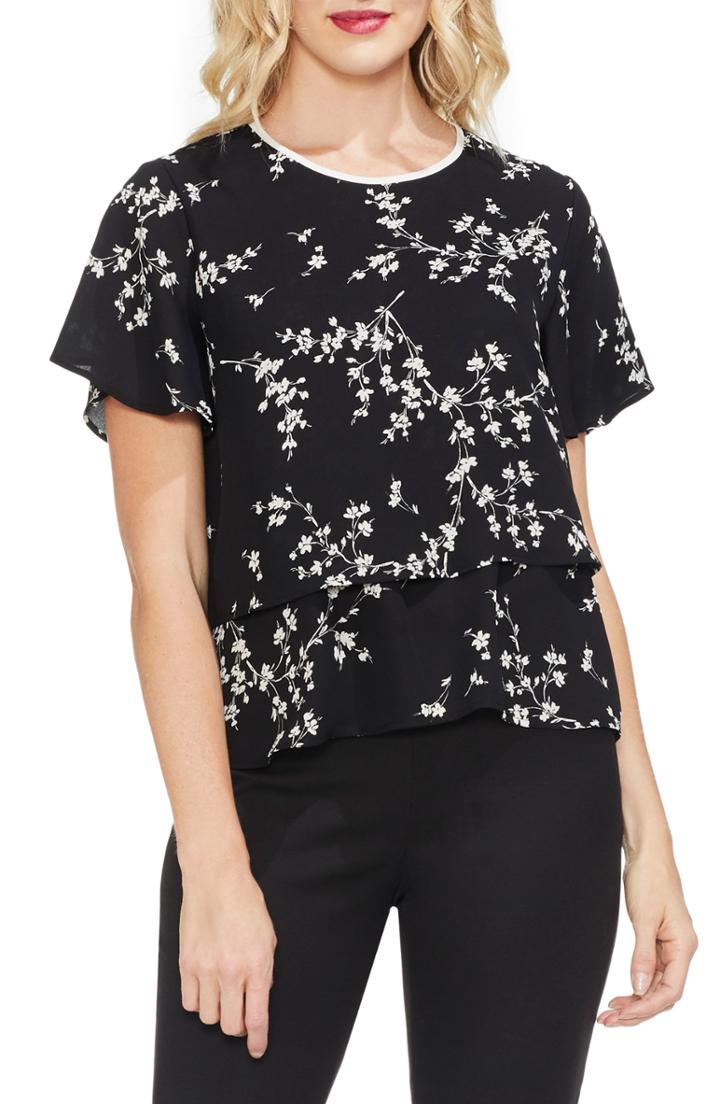 Women's Vince Camuto Desert Ditsy Floral Print Top - Black