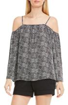 Women's Vince Camuto Print Cold Shoulder Blouse - Black