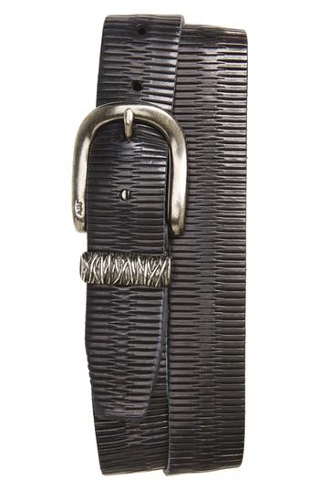 Men's John Varvatos Star Usa Hand Etched Leather Belt - Black