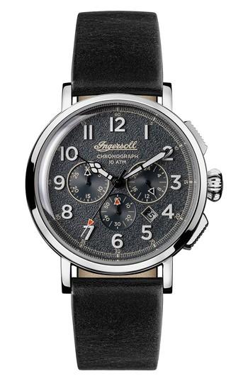 Men's Ingersoll St. John Chronograph Leather Strap Watch, 44mm