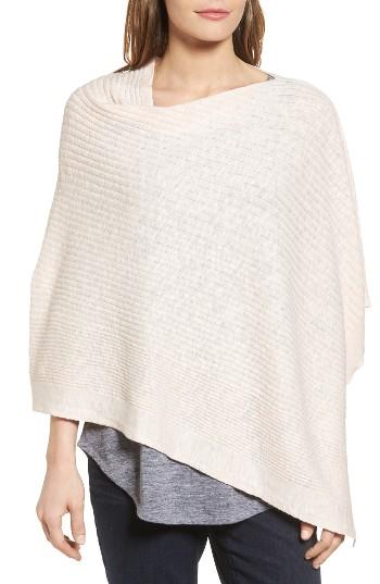 Women's Eileen Fisher Organic Linen & Cotton Poncho, Size - Coral