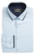 Men's Topman Slim Fit Dress Shirt, Size - Blue