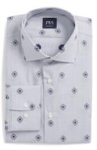 Men's John W. Nordstrom Trim Fit Medallion Dress Shirt - Blue
