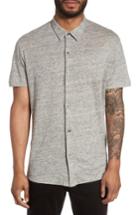 Men's Theory Linen Knit Sport Shirt, Size - Grey