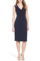 Women's Vince Camuto Cutout Shoulder Crepe Sheath Dress - Blue