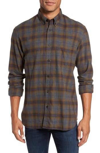 Men's Billy Reid Tuscumbia Standard Fit Plaid Sport Shirt, Size - Green
