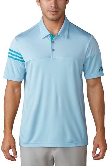 Men's Adidas Regular Fit 3-stripes Golf Polo, Size - Blue