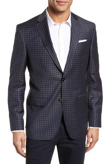 Men's Ted Baker London Jay Trim Fit Check Wool Sport Coat R - Black