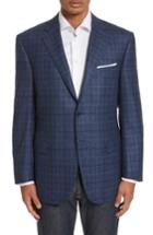 Men's Canali Classic Fit Plaid Wool Sport Coat Us / 52 Eu R - Grey