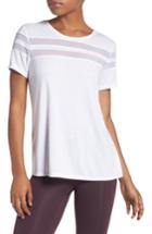 Women's Zella Everly Mesh Stripe Tee, Size - White
