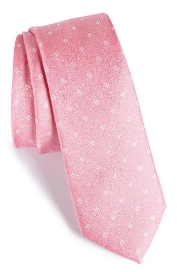 Men's Calibrate Moten Neat Silk Skinny Tie, Size - Pink
