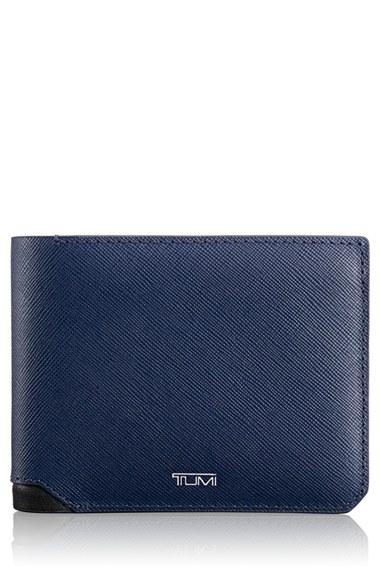 Men's Tumi 'mason' Global Leather Wallet With Removable Passcase - Blue