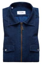 Men's Eton Slim Fit Chambray Zip Sport Shirt Jacket