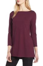 Women's Halogen Bateau Neck Tunic - Burgundy