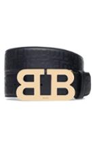 Men's Bally Stamped Logo Leather Belt, Size - New Blue