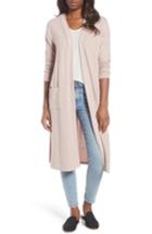 Women's Gibson Long Fleece Open Cardigan, Size - Pink
