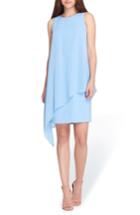 Women's Tahari Sleeveless Chiffon Overlay Shift Dress - Blue