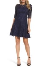 Women's Eliza J Lace Fit & Flare Dress (similar To 14w) - Blue