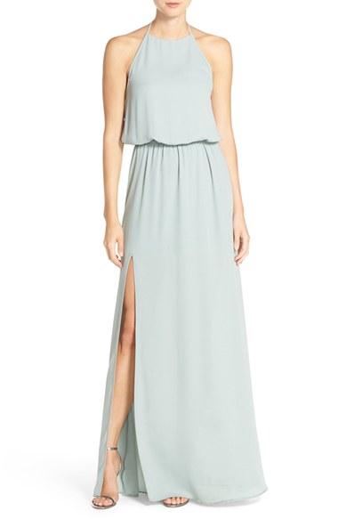 Women's Show Me Your Mumu Heather Chiffon Halter Gown - Grey