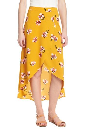 Women's Soprano Floral Surplice Skirt - Yellow