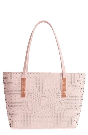 Ted Baker London Breanna Perforated Bow Leather Shopper - Pink