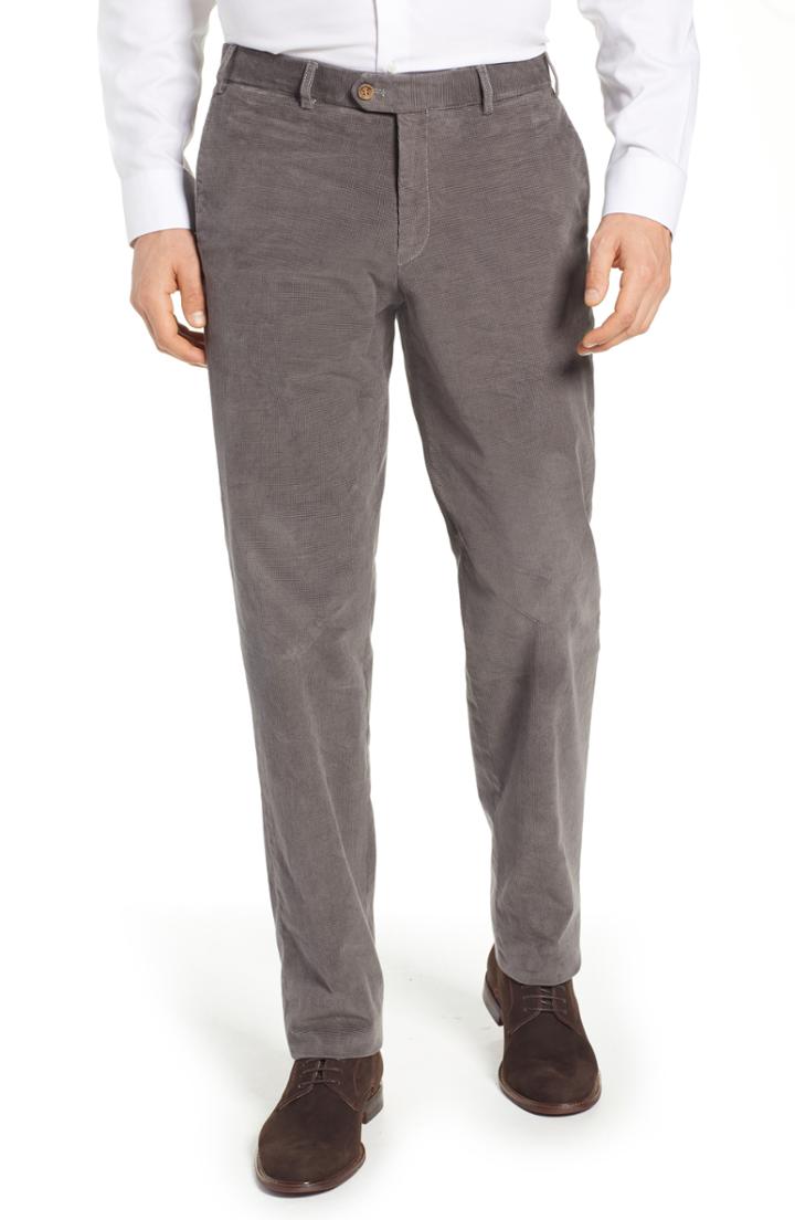 Men's Hiltl Pero Trim Fit Stretch Flat Front Trousers Eu - Grey