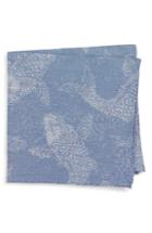 Men's Eton Print Cotton Pocket Square, Size - Blue