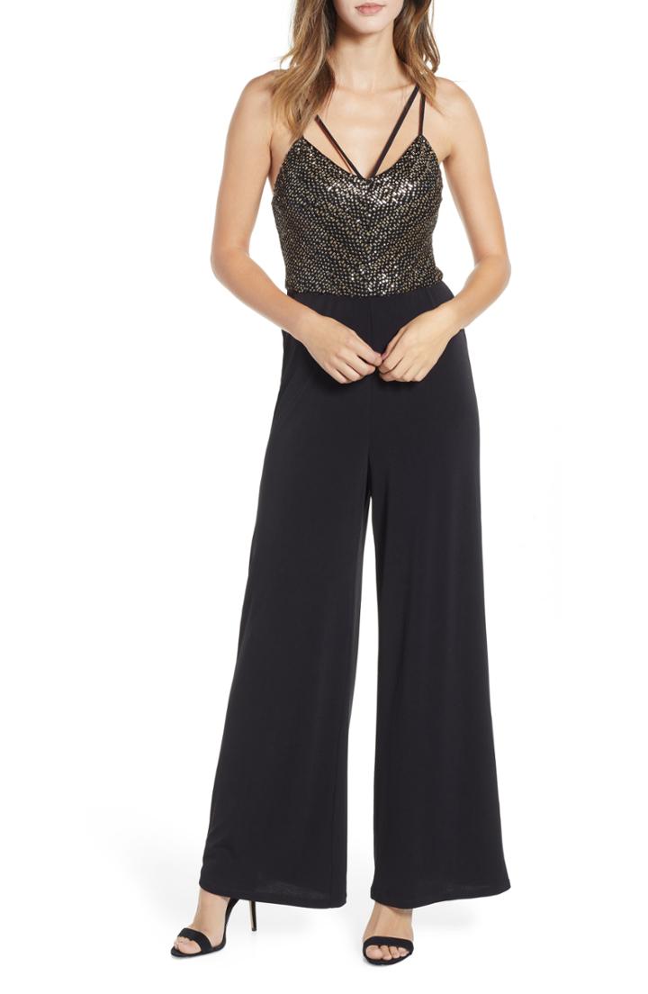 Women's Leith Sequin Bodice Jumpsuit - Black