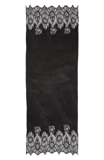 Women's Valentino Garavani Plisse Cashmere & Wool Wrap, Size - Black