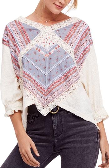 Women's Free People Prairie Days Embroidered Top - White