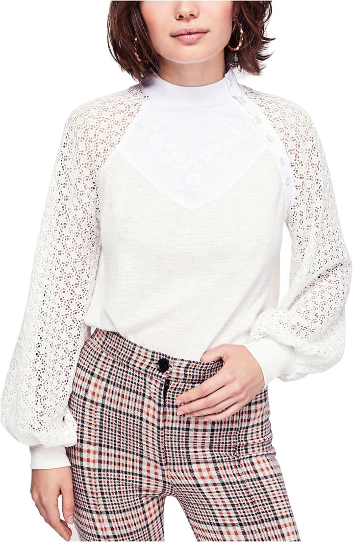 Women's Free People Sweetest Thing Thermal Top - White