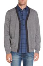 Men's Nordstrom Men's Shop Contrast Trim Merino Wool Cardigan