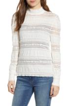 Women's Hinge Lace Inset Turtleneck, Size - White