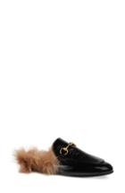 Women's Gucci 'princetown' Genuine Shearling Loafer Mule .5us / 34.5eu - Black