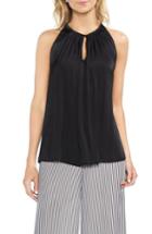 Women's Vince Camuto Rumpled Satin Keyhole Top, Size - Black